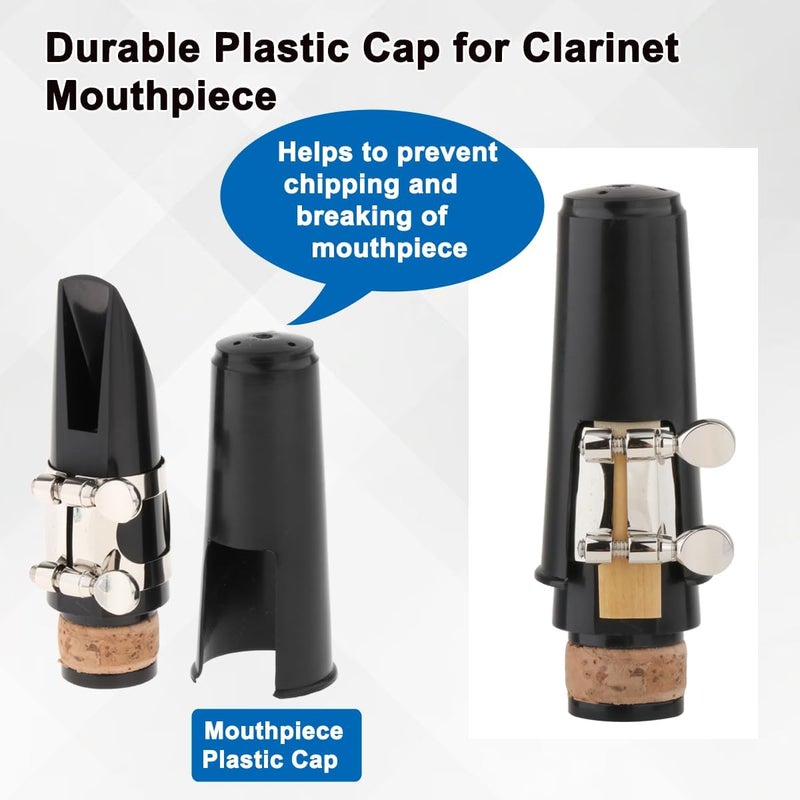 Fiozinx Bb Clarinet Mouthpiece Kit, Clarinet Mouthpiece with Ligature, Reeds 2.5 and Ligature Plastic Cap for Beginners - Image 5